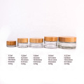 20g Environmental Wood Lids Frosted Glass Bottles Cream Jars Empty Cosmetic Comtainers